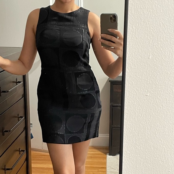 Black Sparkly Mini Dress - Picture 2 of 6